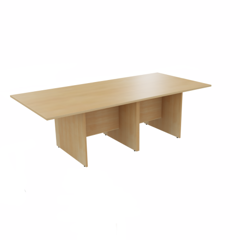 Rectangular Conference Tables with Straight Modesty Panel and Panel End Leg - 2400mm - Oak