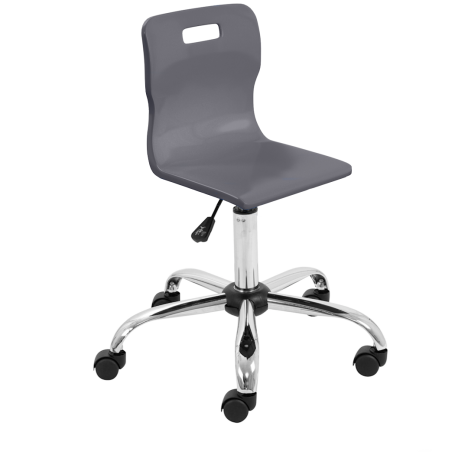 Titan Swivel Senior Chair - Chrome Base - Charcoal