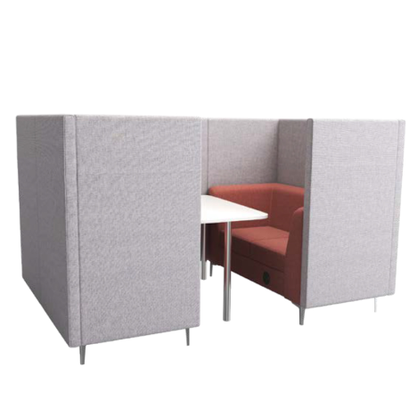 Simoon Booth - 4 Seater Booth - Closed Front with Arms