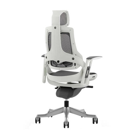 Zure High Back White Shell Mesh Executive Office Chair with Arms