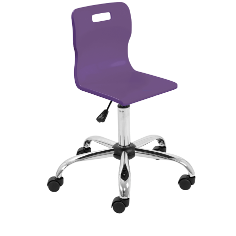 Titan Swivel Senior Chair - Chrome Base - Purple