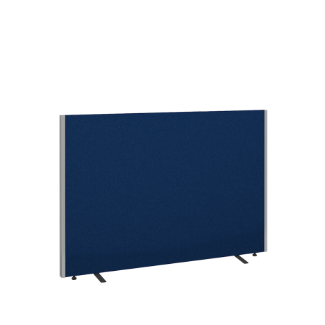 Floor Standing Fabric Screen - W1400 x D40 x H1200mm - Blue