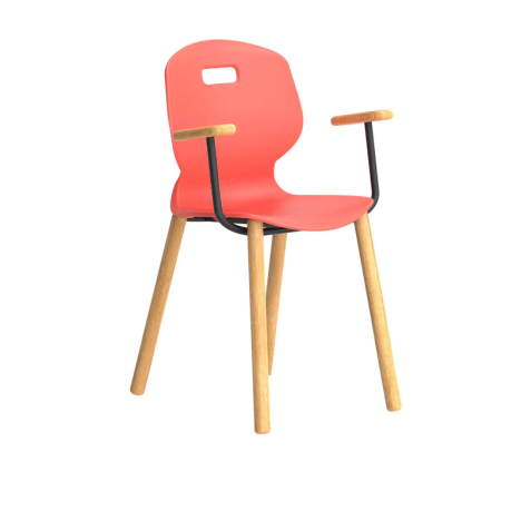 Titan Arc Wooden Four Leg Frame with Arms - Size 6 - Coral