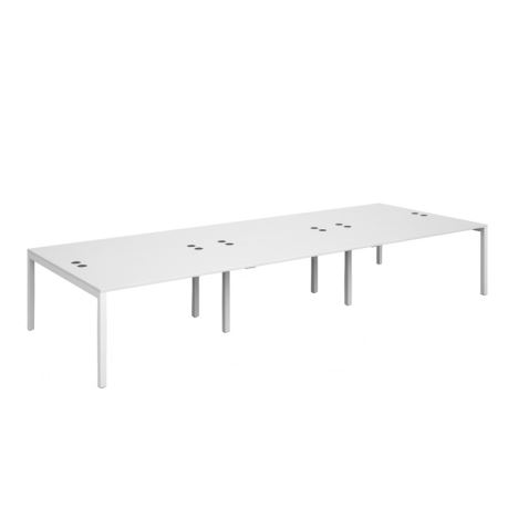 Connex Triple Back to Back Desks - 4200 - White Frame - White