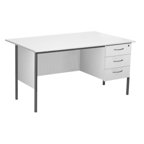 Teacher Desk - 1500 - 3 Drawer - White