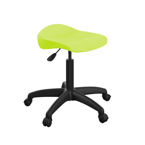 Titan Swivel Senior Stool - with Plastic Base and Castors - Lime