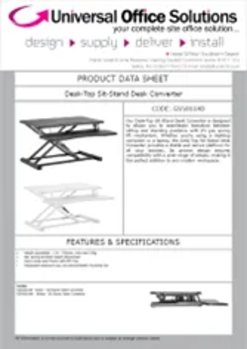 DATA SHEET - Desk-Top Sit-Stand Desk Converter (GSS061A)