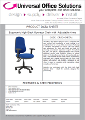 DATA SHEET - Ergo High Back Operator Chair (ERGO)