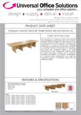 DATA SHEET - RCTF2412 - RCTF3012 - RCTF3612 - RCTF4212 - RCTF4512 - RCTF6012 - RCTF7512 - Panel Leg 