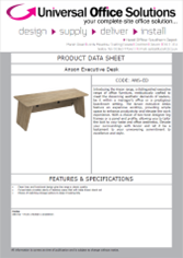 DATA SHEET - Anson Executive Desk with Panel End Leg (ANS-ED)