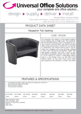 DATA SHEET - Reception Tub Seating (OF0200)