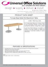 DATA SHEET - Trumpet Base Radial End Boardroom Table (TB24)