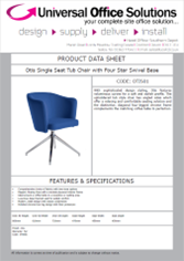 DATA SHEET - Otis Single Seat Tub Chair with Four Star Swivel Base (OTIS01)