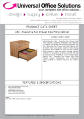 DATA SHEET - Alto - Executive Two Drawer Side Filing Cabinet (EXEC-2DSF)