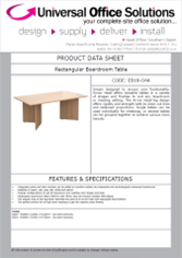 DATA SHEET - Rectangular Boardroom Table with Arrow Head Leg (EB18)
