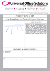 DATA SHEET - Oval Shaped Boardroom Table with Brushed Metal Legs (OI-BDT240)
