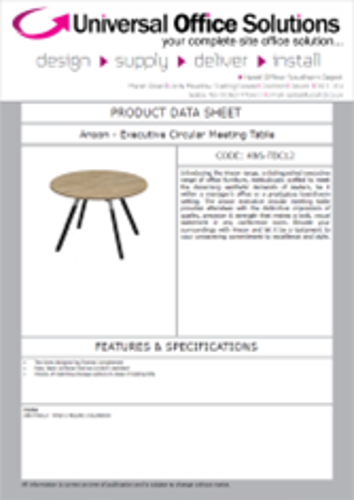 DATA SHEET - Anson - Executive Circular Meeting Table (ANS-TBC12)