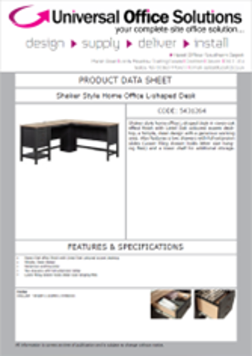 DATA SHEET - Shaker Style Home Office L-shaped Desk (5431264)