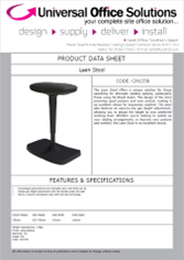 DATA SHEET - Lean Stool White Frame Black Fabric (CH1258)