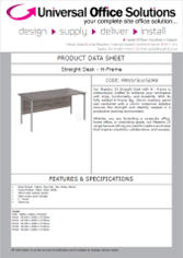 DATA SHEET - Straight Desk - H-Frame (MH16)