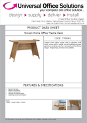 DATA SHEET - Towson Home Office Trestle Desk (7700001)