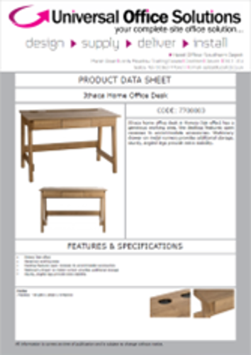 DATA SHEET - Ithaca Home Office Desk (7700003)