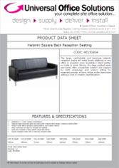 DATA SHEET - Helsinki Square Back Reception Seating (HEL50004)