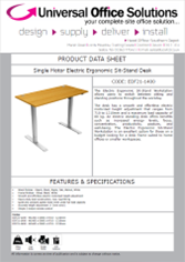 DATA SHEET - Single Motor Electric Ergonomic Sit-Stand Desk (EDF21)