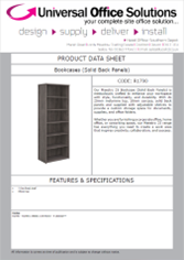 DATA SHEET - Bookcases (Solid Back Panels) (R1790)