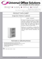 DATA SHEET - Single Door Tambour Cupboard (R2140TC)