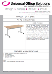 DATA SHEET - Pro Flip Rectangular Table (PROFL16)