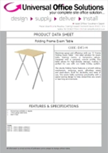 DATA SHEET - Folding Frame Exam Table (EXF1-M)