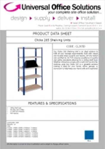 DATA SHEET - Clicka 265 Shelving Units (CL265A)