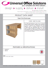 DATA SHEET - UBC726 - Desk End Bookcase