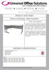 DATA SHEET - Platinum White Range - Radial Workstation (BTD1600RAD)