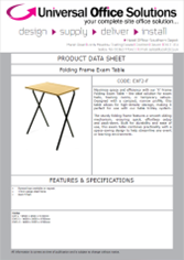 DATA SHEET - Folding Frame Exam Table (EXF1-F)