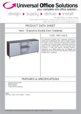 DATA SHEET - Nero - Executive Double Door Credenza (NER-180CR)