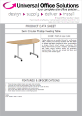 DATA SHEET - Semi Circular Folding Leg Table (SFL1600S)