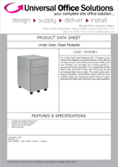 DATA SHEET - 3 Drawer Under Desk Steel Pedestal (TKUSMP3)