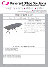 DATA SHEET - Nero - Chamfered Executive Boardroom Table (NER-300BT)