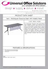 DATA SHEET - Nero - Rectangular Executive Desk