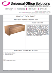 DATA SHEET - Alto - Bow Fronted Executive Desk (EXEC-180)