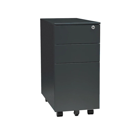 Steel Mobile Pedestal - Slim - Black