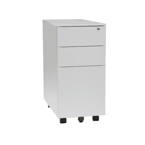 Steel Mobile Pedestal - Slim - Silver