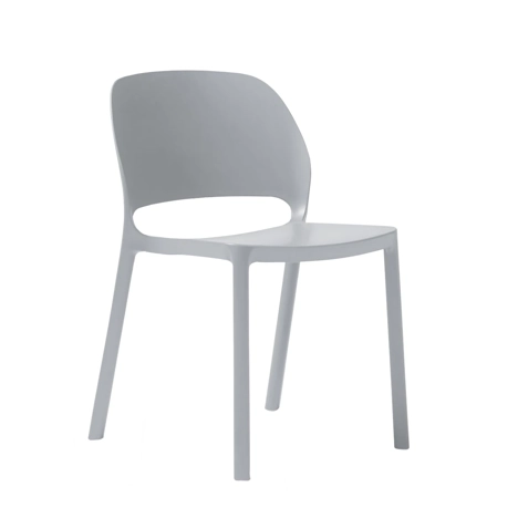 Contra One Piece Polypropylene Chair - Pearl Grey