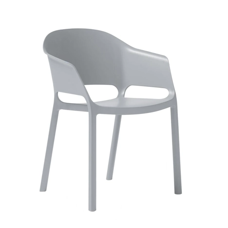 Contra One Piece Polypropylene Armchair - Pearl Grey