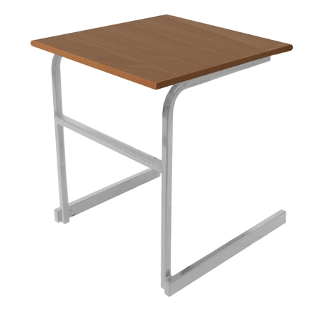 Heavy Duty Cantilever Exam Desk - Light Grey Legs - Aida Walnut