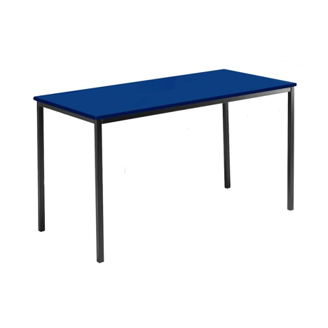 Rectangular Student Spiral Stacking Table - 1500 - 710 High - Black Frame - Blue