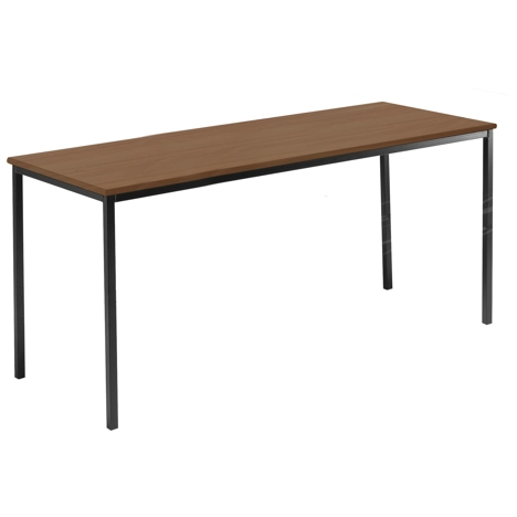Rectangular Student Spiral Stacking Table - 1800 - 710 High - Black Frame - Aida Walnut