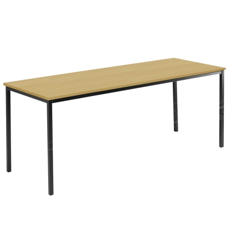 Rectangular Student Spiral Stacking Table - 1800 - 710 High - Black Frame - Dorset Oak